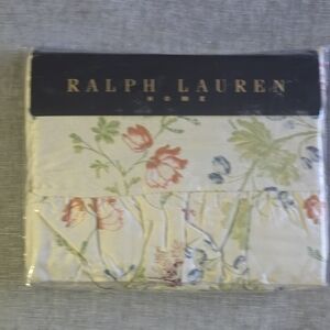 Ralph Lauren Cream Floral Cotton Sheet Set with Pastel Pink, Green & Blue